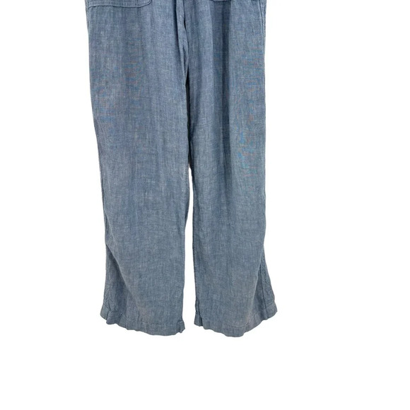 Athleta Cabo Linen‎ Wide Leg Pant Chambray Blue Size 0 - Picture 5 of 13